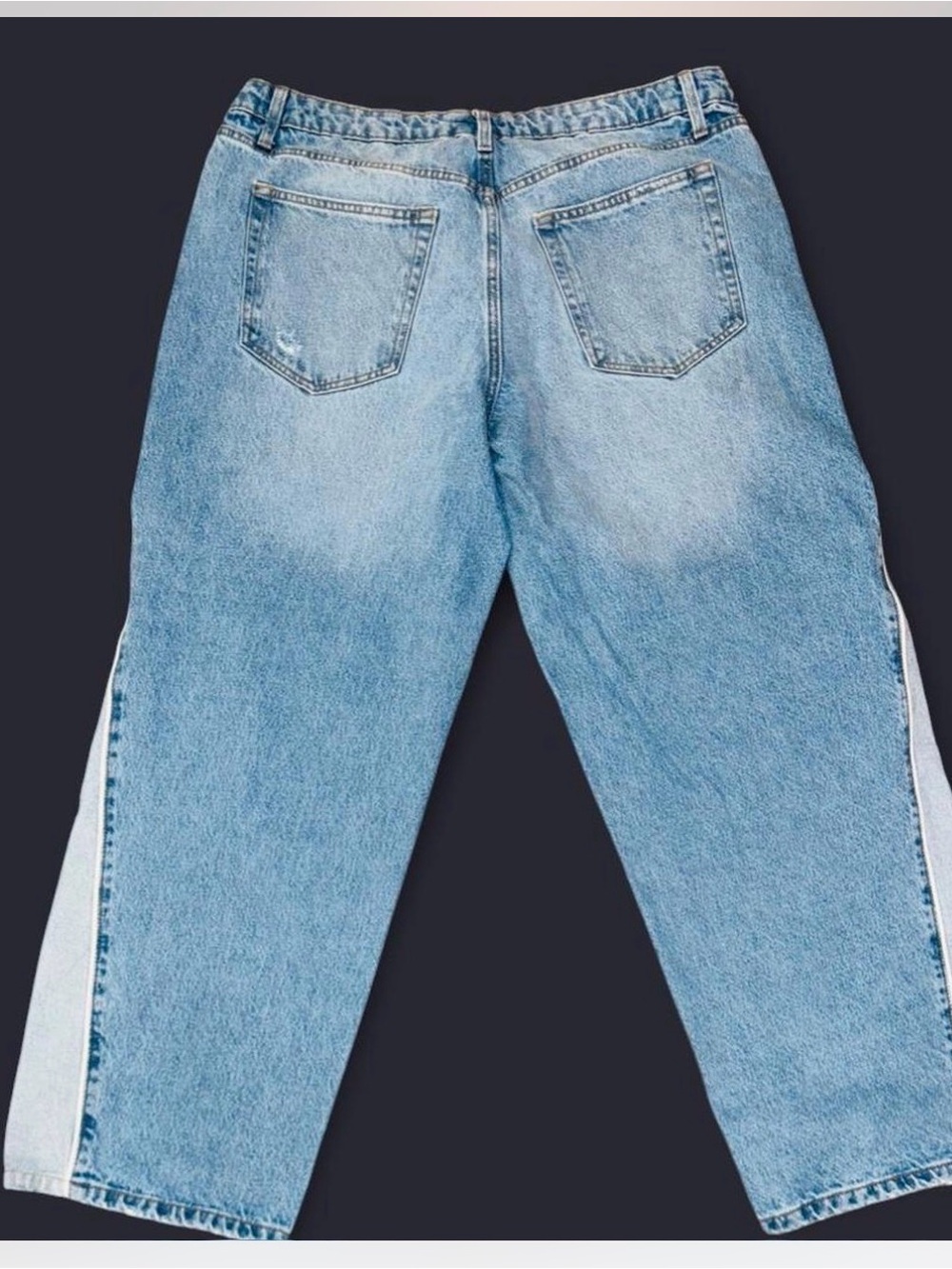 2000s Baggy Wide Leg Jeans 14 Plus Size Streetwear Denim Baddie on the go Curvy - Picture 4 of 8